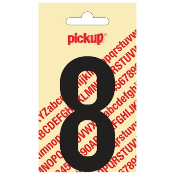 Pickup plakcijfer 8 zwartt mat 90 mm