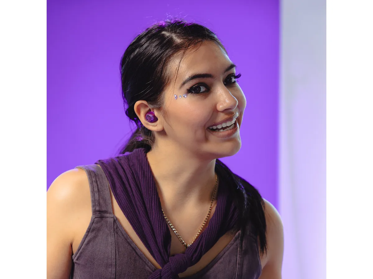 GO POP ANC Bluetooth 5.3 In-Ear Kopfhörer Headset IP55   Ladecase (IEUEBGOANCRTRAPUR124) - Transparent Purple