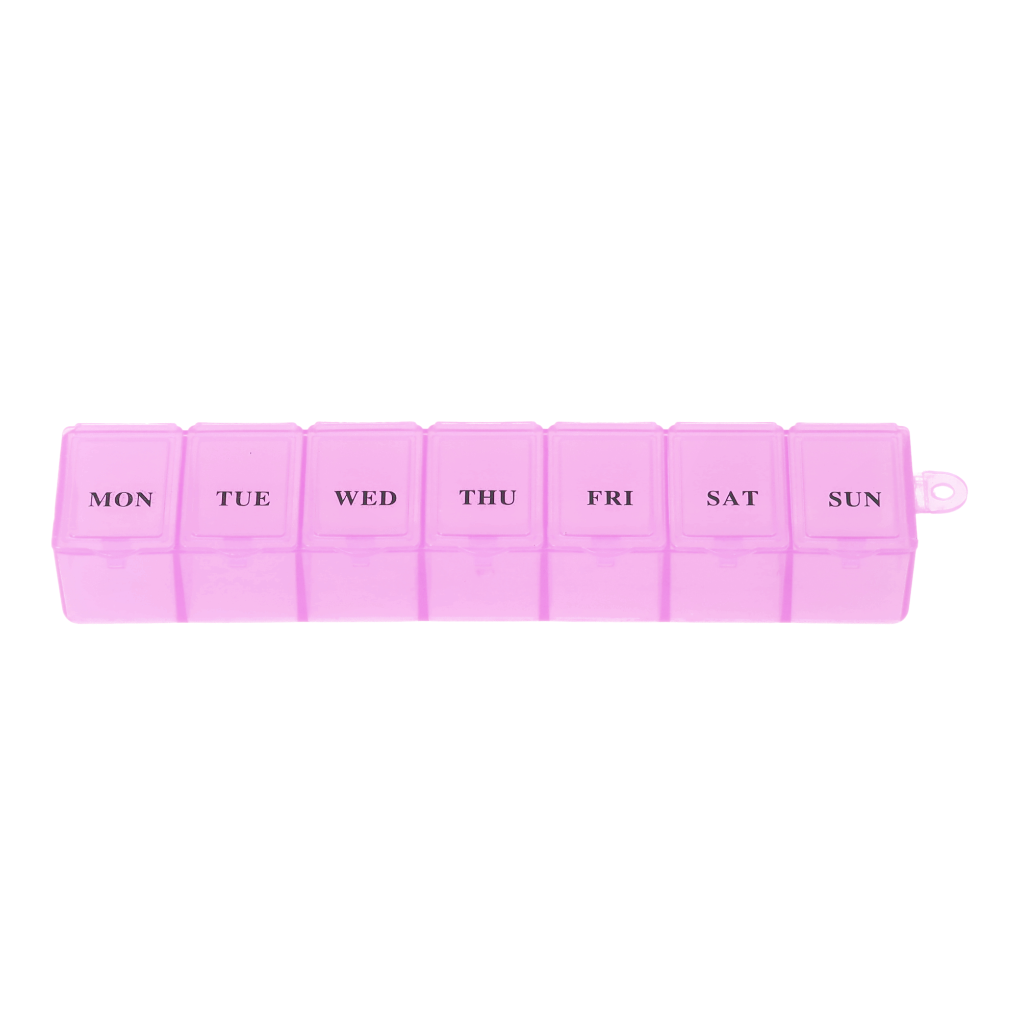 (150x30mm) Medikamenten Dosierer 7 Tage Dosett Tablettenbox Supplements Pillendose   Kugelkette - Rosa