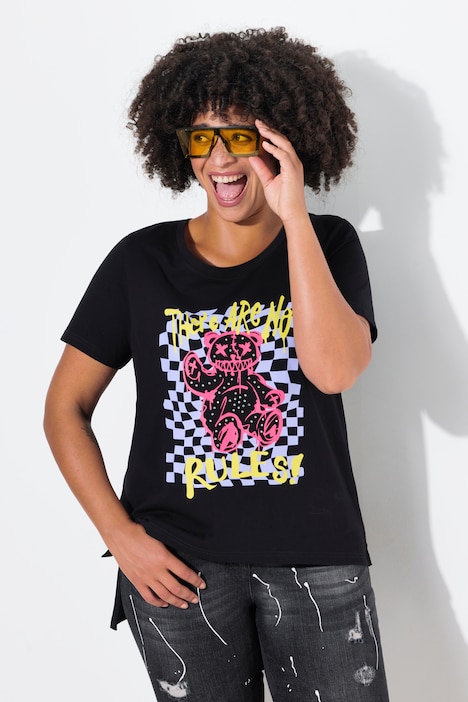 T-Shirt, Boxy Fit, Teddy-Motiv, Halbarm