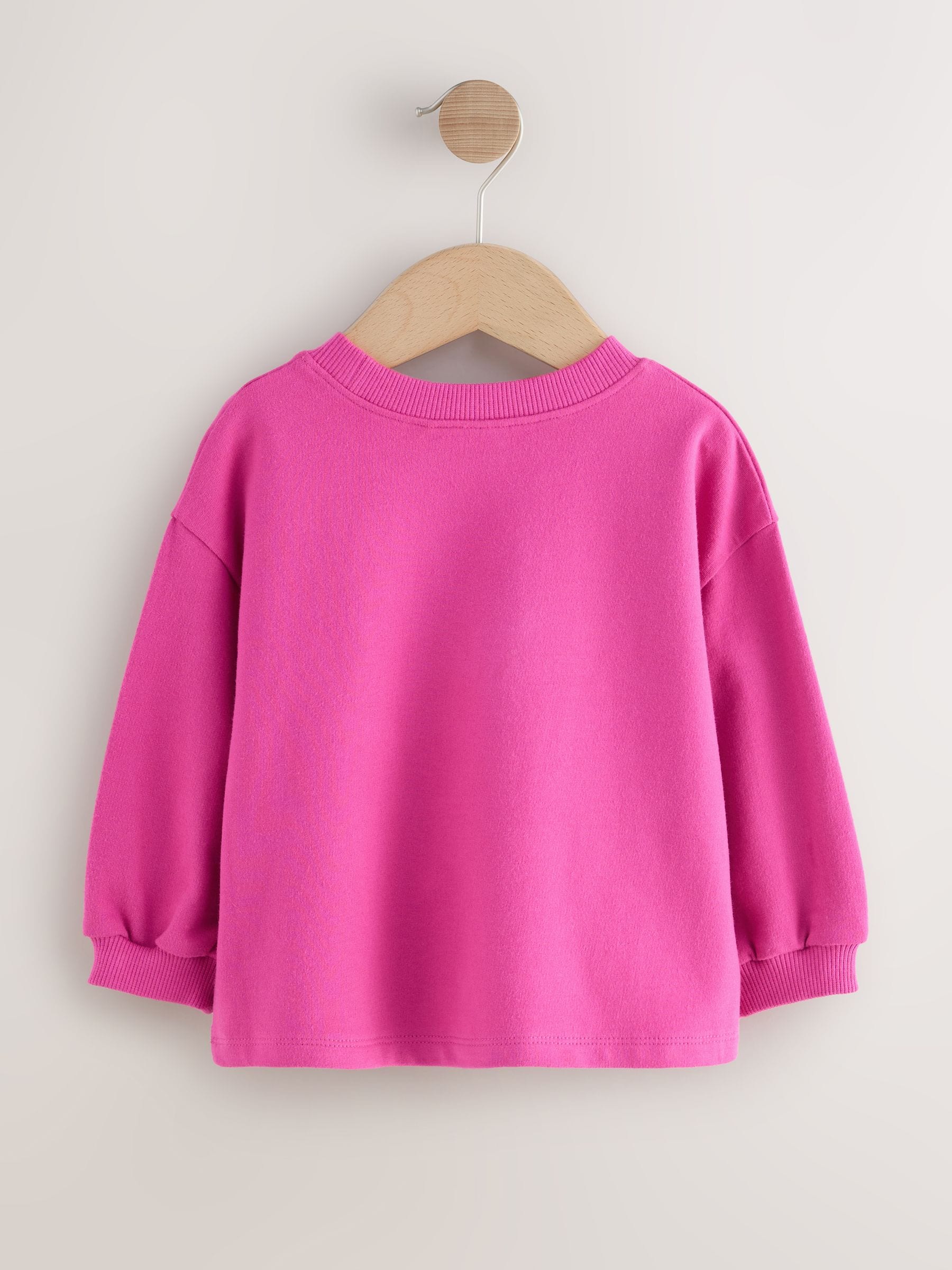Roze regenboog met wolk en figuurtje - T-shirt met lange mouwen (3 mnd-7 jr)