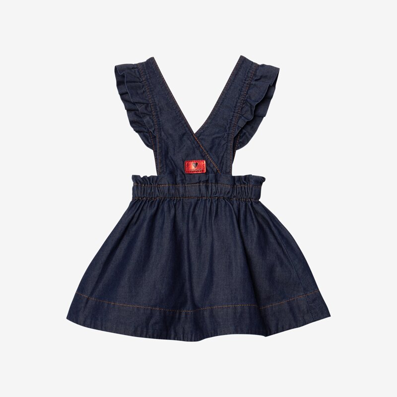 Jupe bretelles bébé fille jean bleue Catimini Bleu