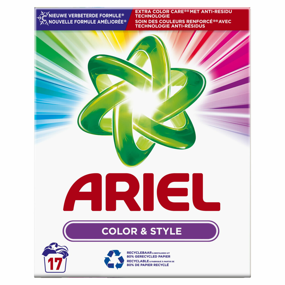 6x Ariel Waspoeder Kleur En Stijl 17 Wasbeurten1,11 kg