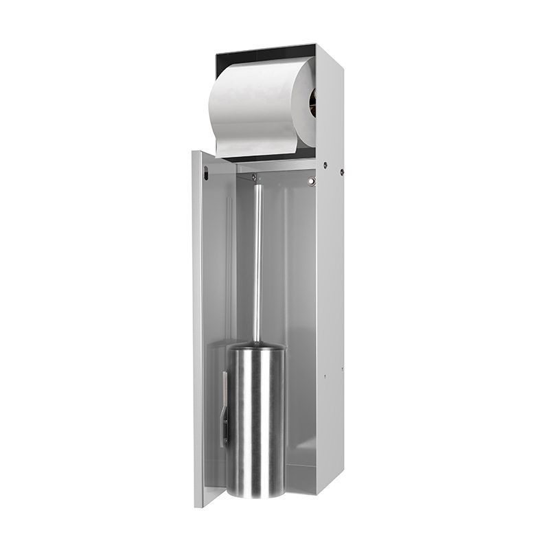 LoooX Closed inbouw toilettborstelhouder   toiletrolhouder betegelbaar RVS