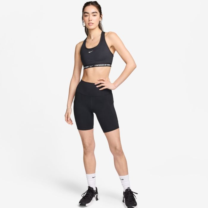 Nike Dame BH Swoosh Sports Bra Medium Support Sort