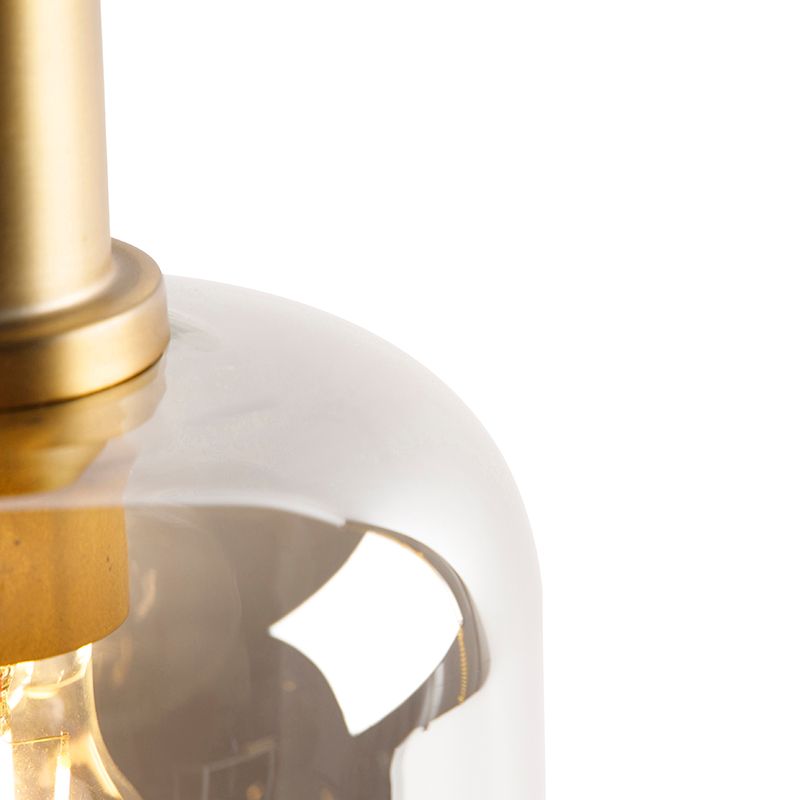 Design tafellamp zwart met goud en smoke glas - Zuzanna
