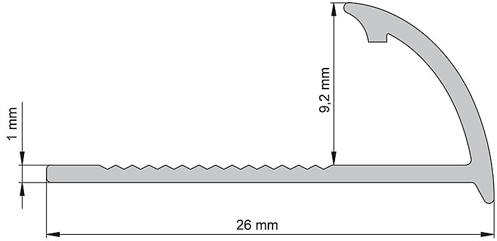 Profilé de carrelage intérieur Diall rond PVC gris brun lisse L.2,5m x l.2,7cm x ep.6mm