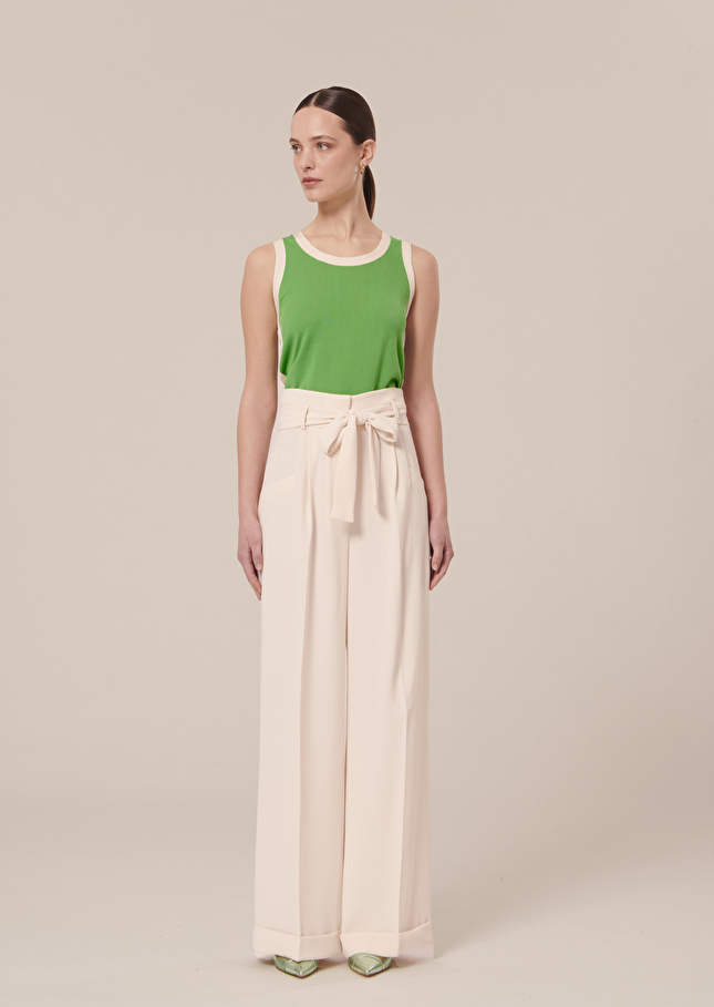 Pantalon Pylaécru en crêpe