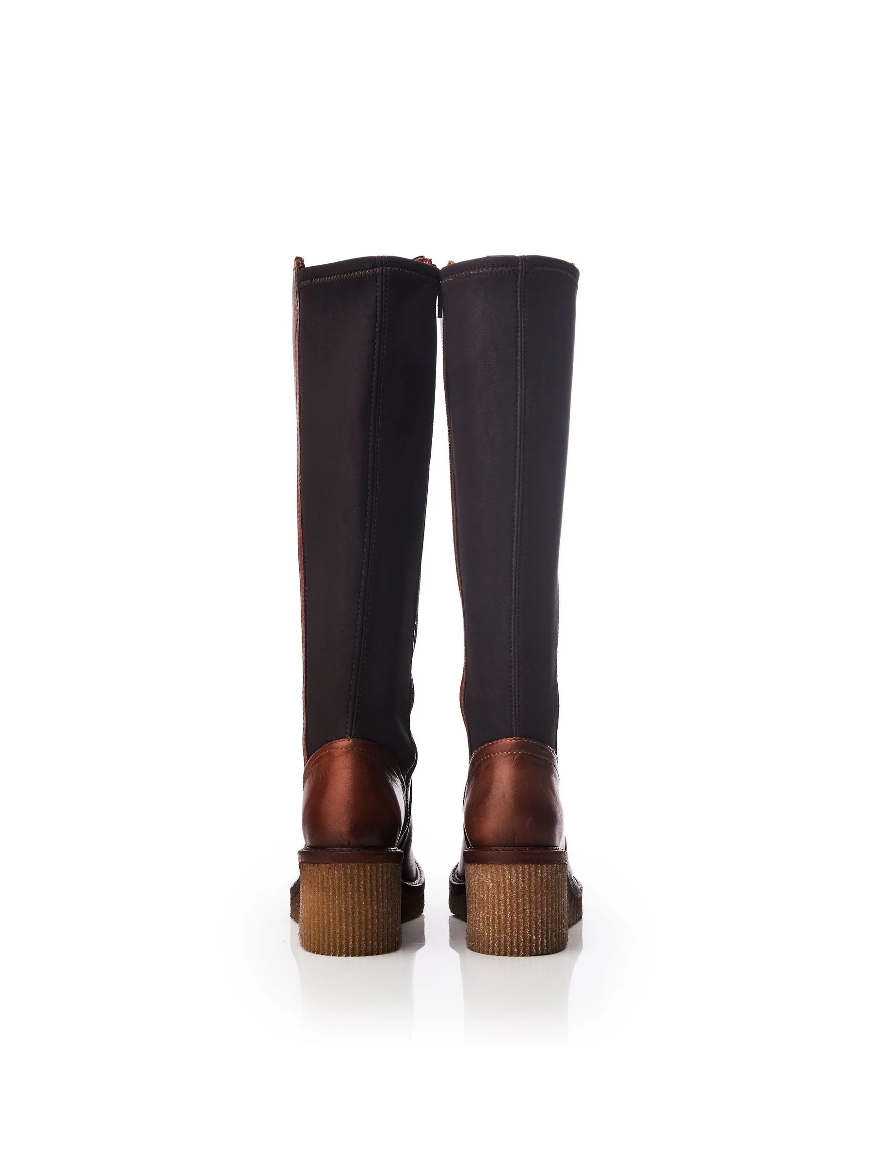 Bruin - Moda in Pelle Harpette Crepe Wedge Long Side Zip Boots