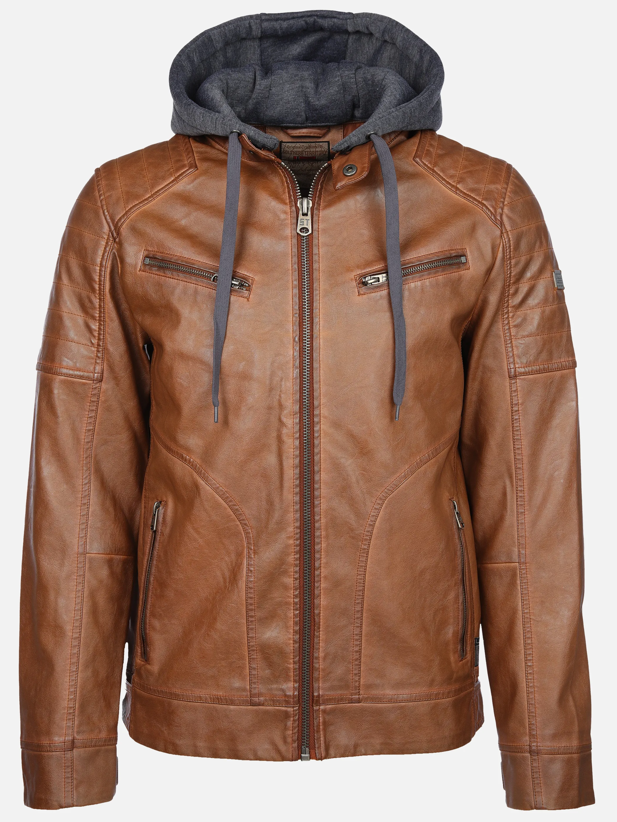 Herren Bikerjacke mit abnehmbarer Kapuze