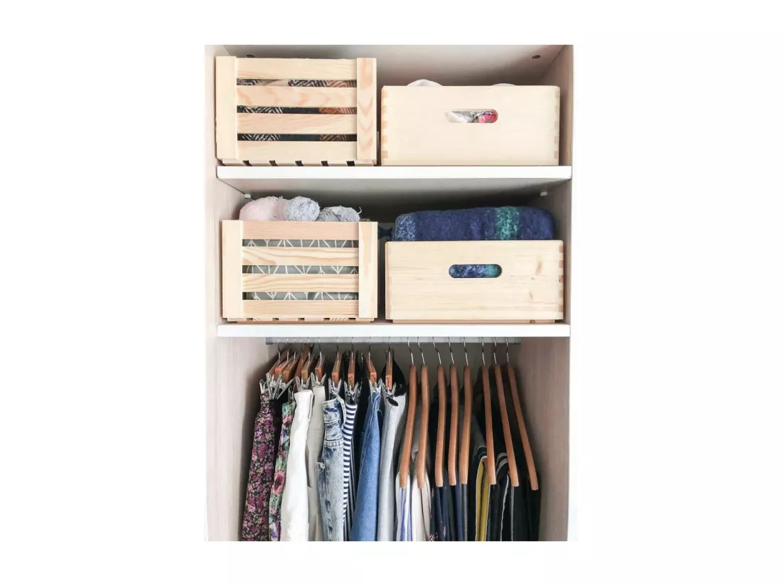 Caisse en bois de rangement 40 x 30 x 7 cm