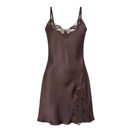 Lady Avenue Pure Silk Natkjole, Coffee Bean, XL