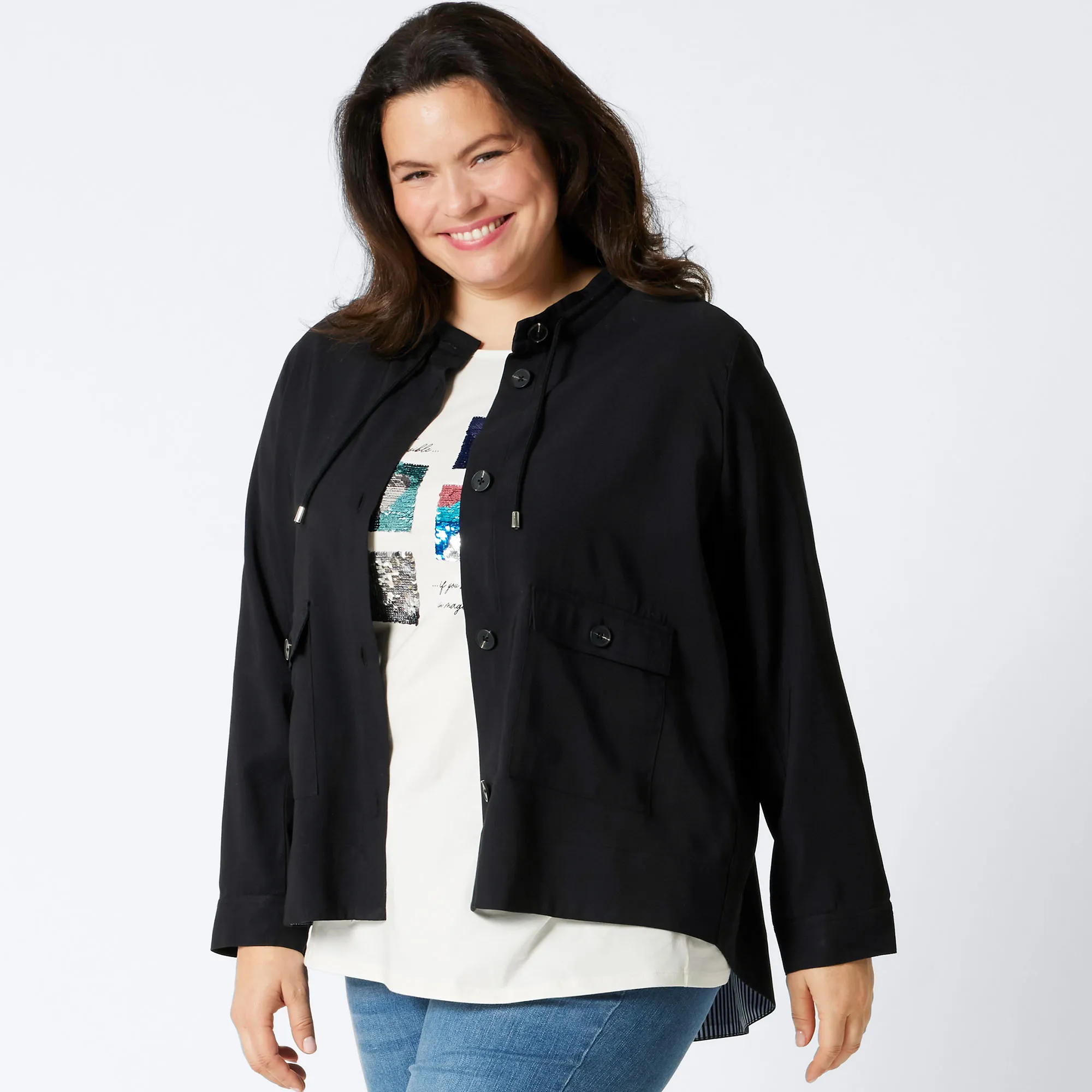 Damen-Blazer mit 2 Taschen, große Größen