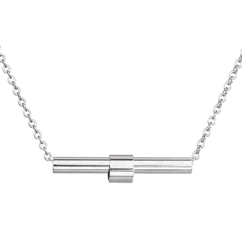Collier ras du cou en plaqué Or Blanc et rhodié