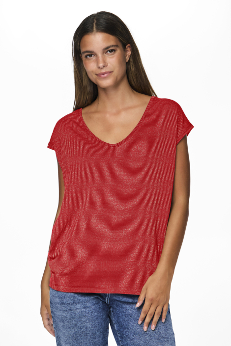 Pieces rode dames t-shirt