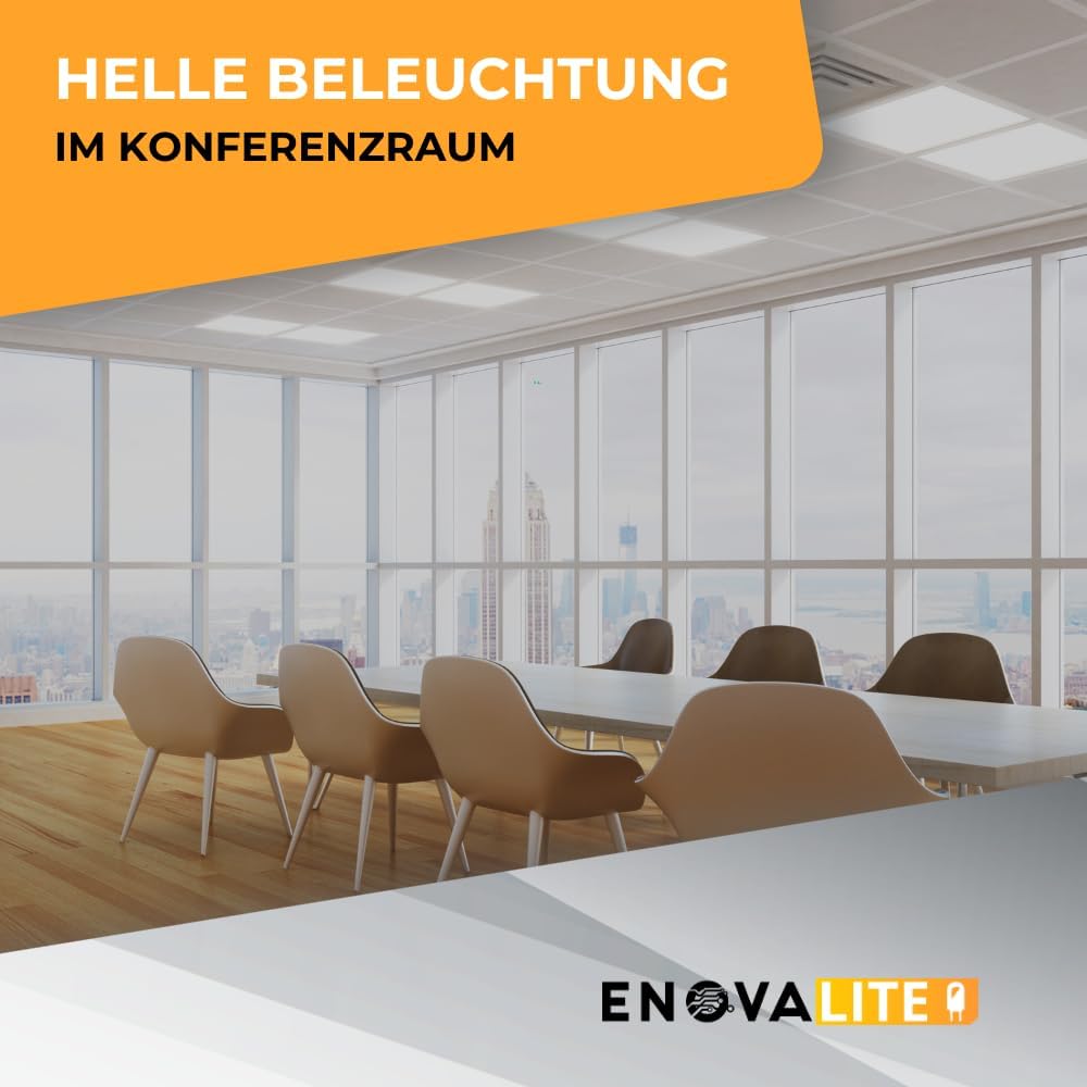 4x LED Panel 62x62 cm - 36W 4000K Neutralweiß 3600lm flimmerfrei - flache Einbauleuchte für Rasterdecke - LED Deckenleuchte Rasterleuchte Paneele - mit 230V Marken-Netzteil - 620x620x9mm