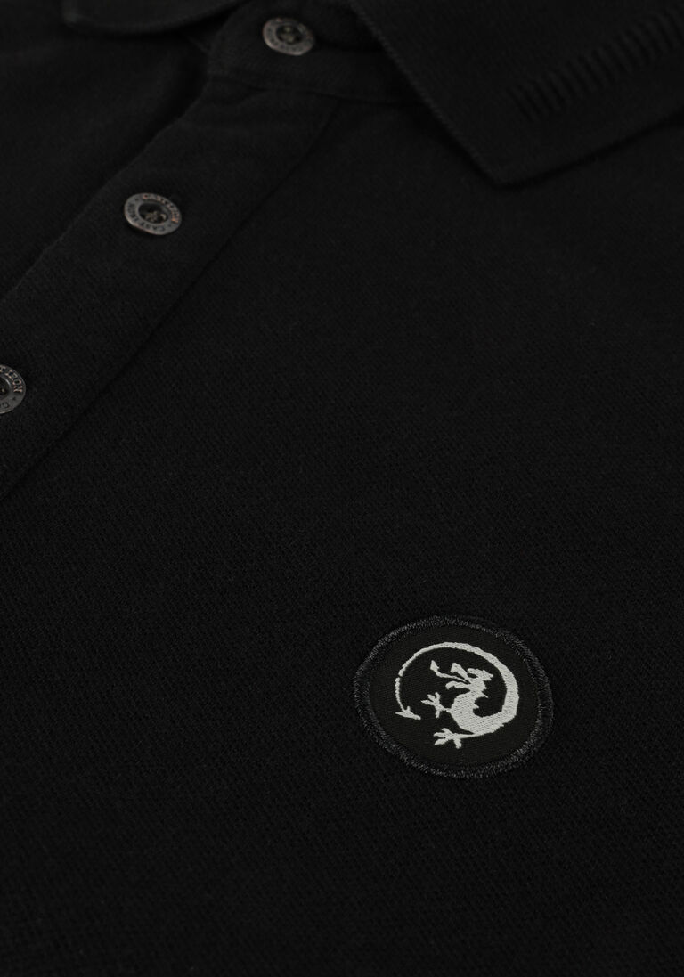 CAST IRON zwarte cast iron polo short sleeve polo organic cotton pique essential