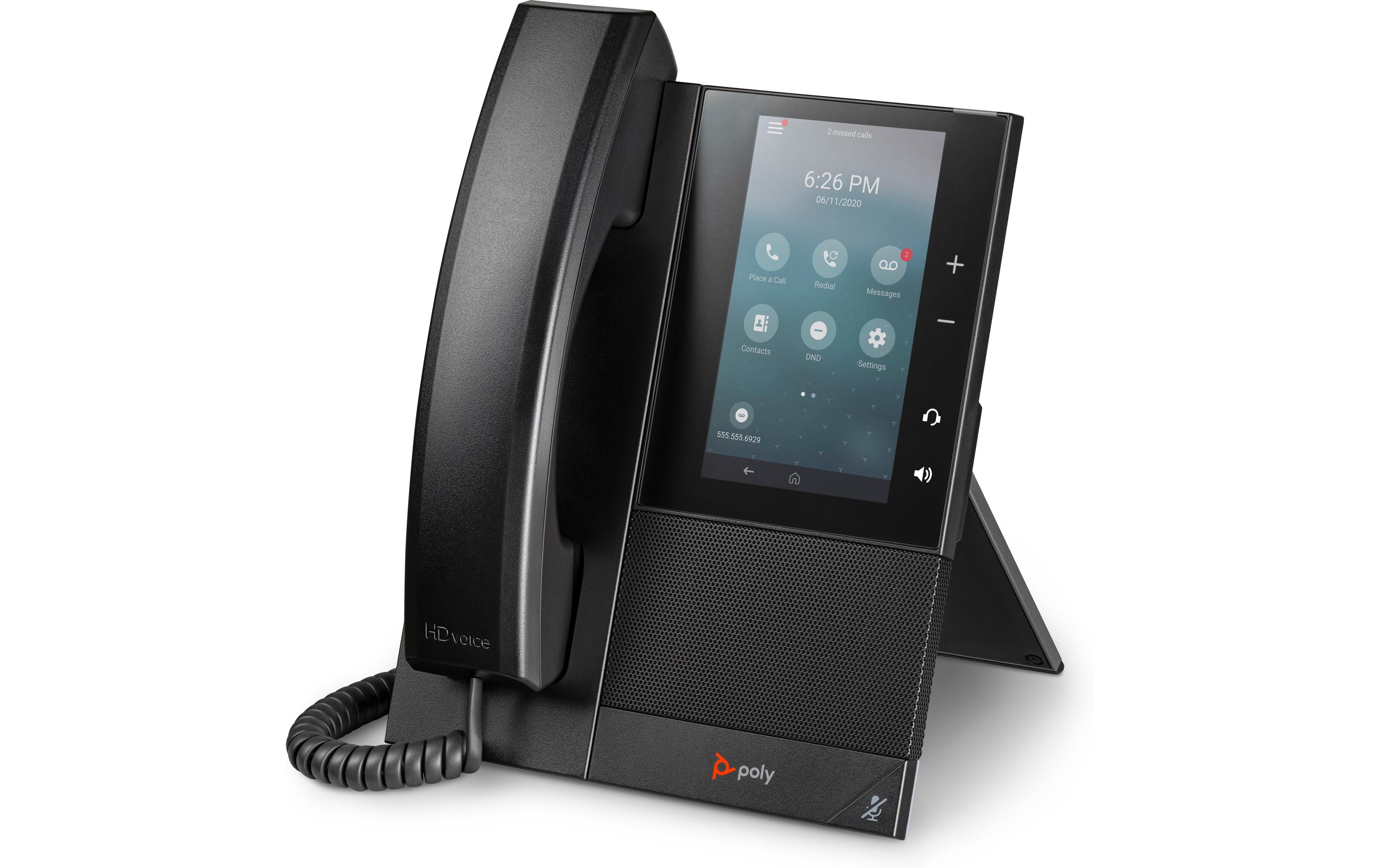 Tischtelefon Poly CCX 505 SIP Schwarz<br>Business-Media-Tischtelefon der Mittelklasse mit Farb-Touchscreen