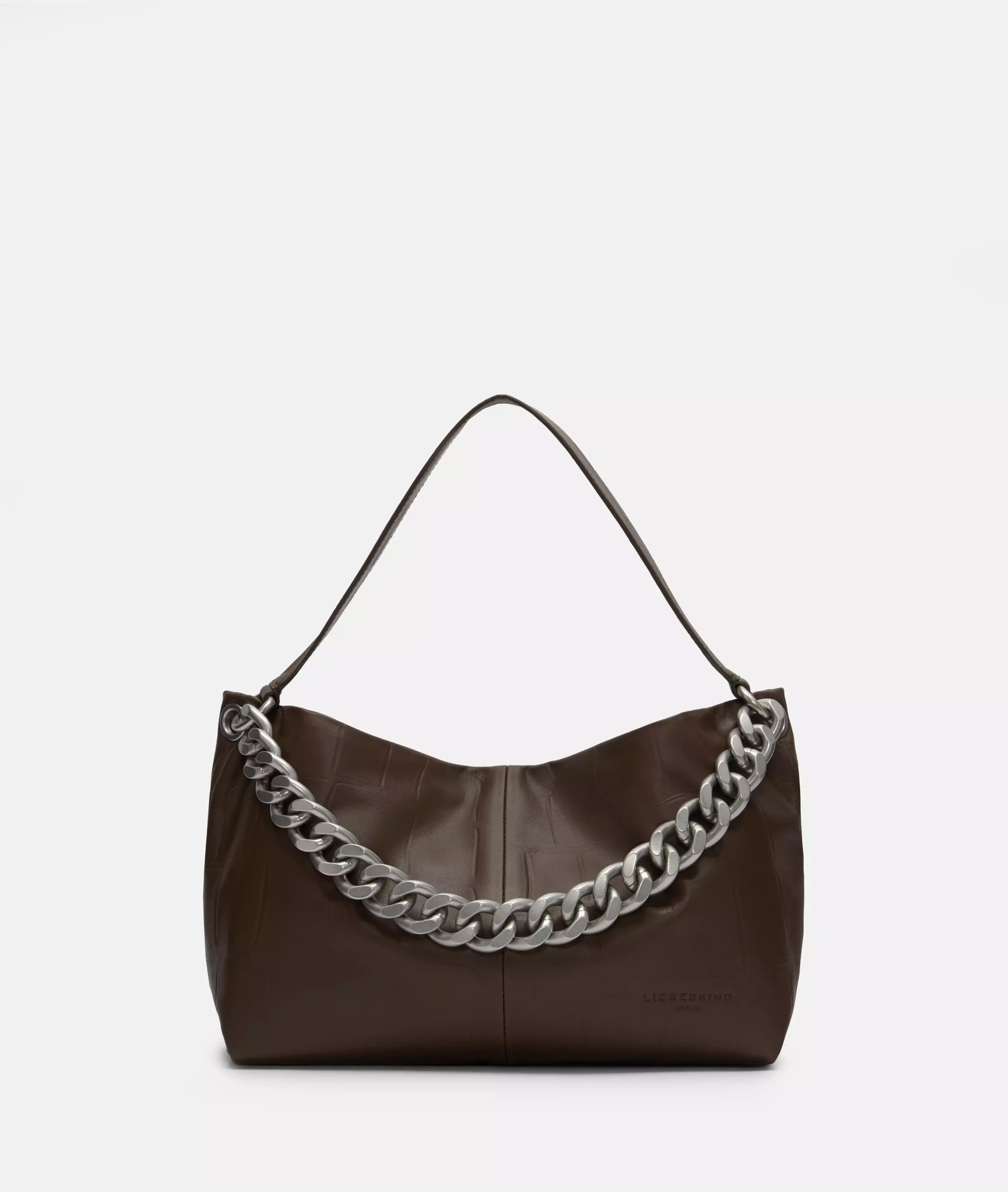 Crocodile Mira Hobo M Spacious hobo bag with crocodile embossing
