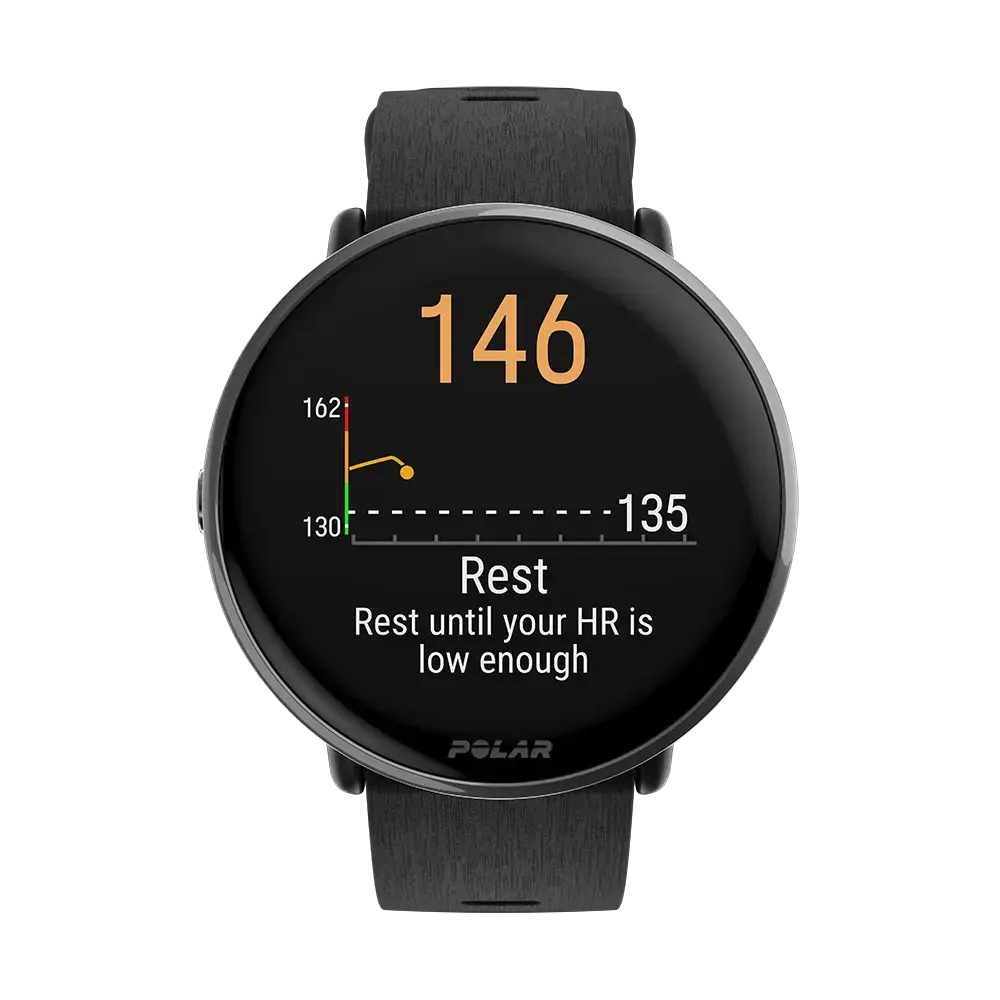 Polar Ignite 3 Titanium Silicone Sporthorloge Zwart S-L