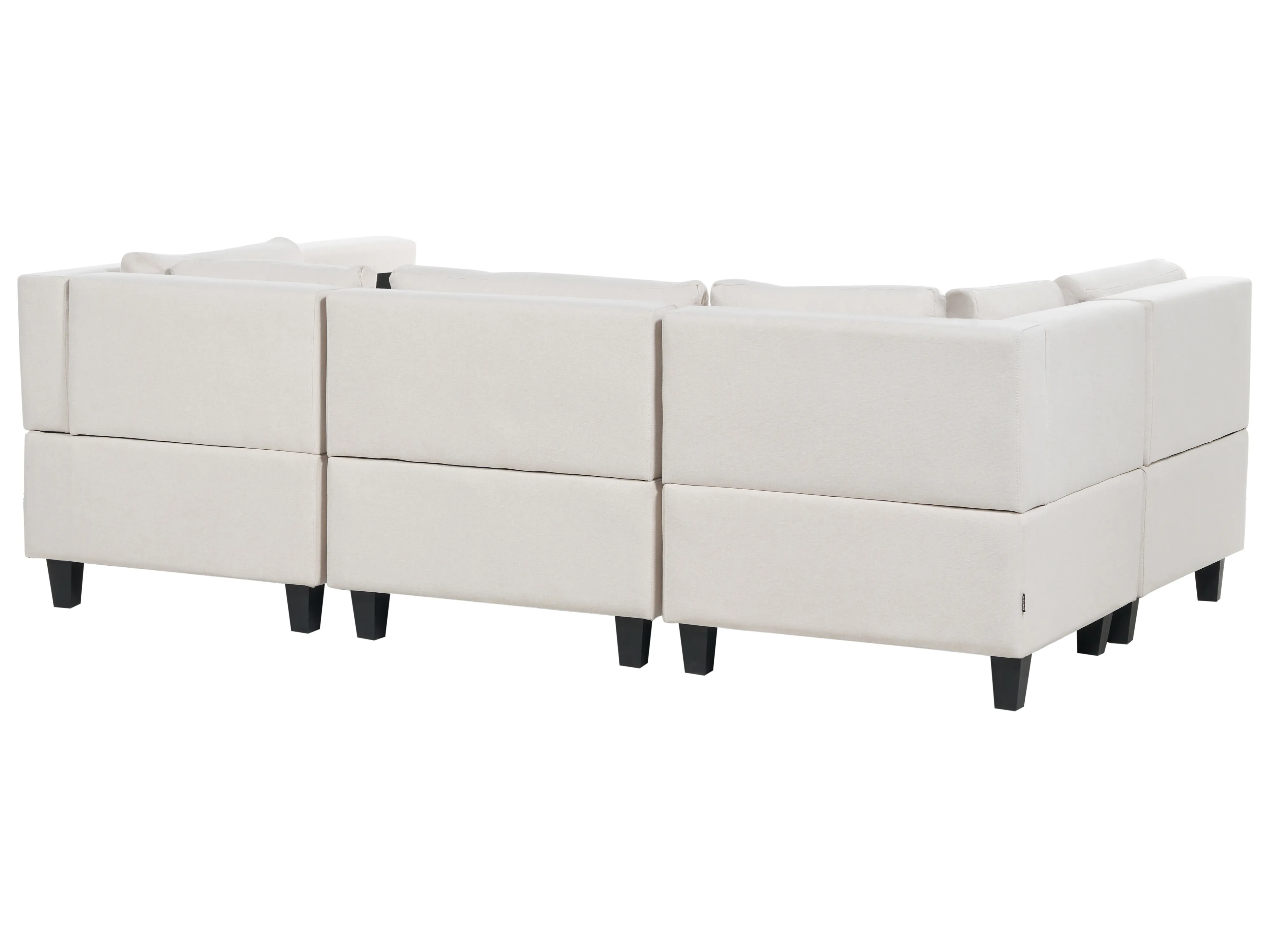Modulaire U-vormige bank 5-zits UNSTAD Stof Lichtbeige