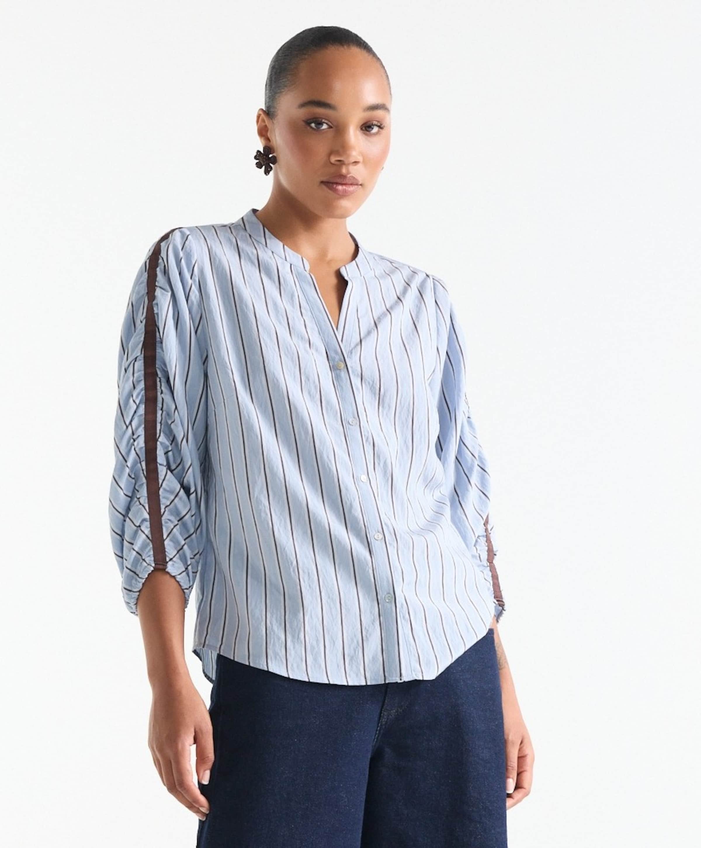 JANSEN Amsterdam Dames blouse blauw