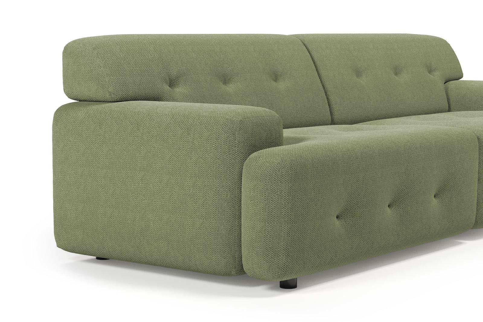 Bob 3-seter Tekstil Mito 55 Pale Green med sorte ben.