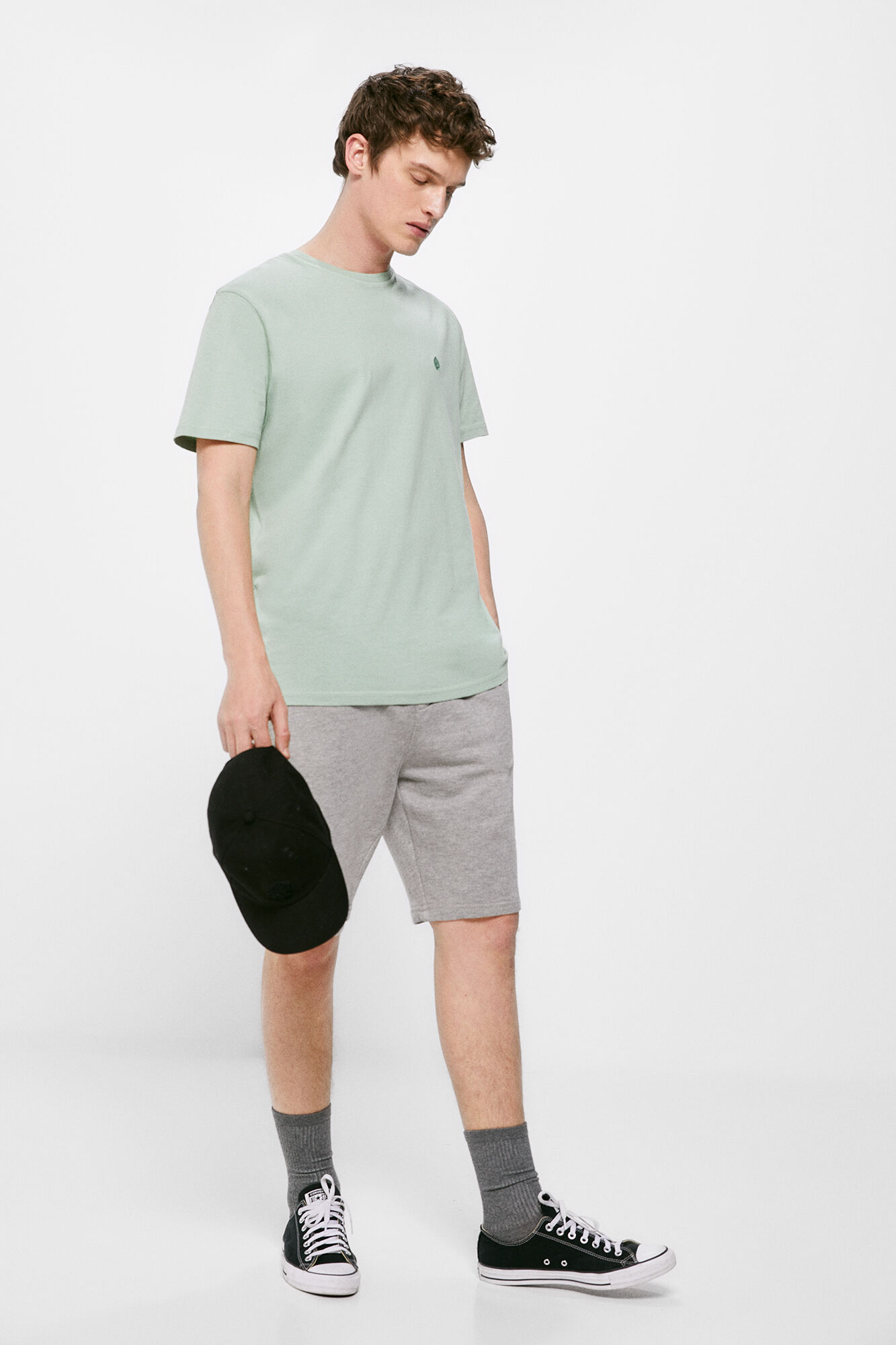 Conjunto esportivo Bermuda - cinza médio