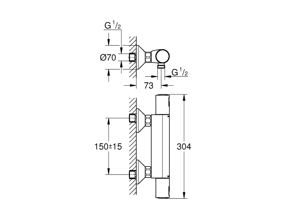 Grohe Precision Start Termostatbatteri til brus - Matsort