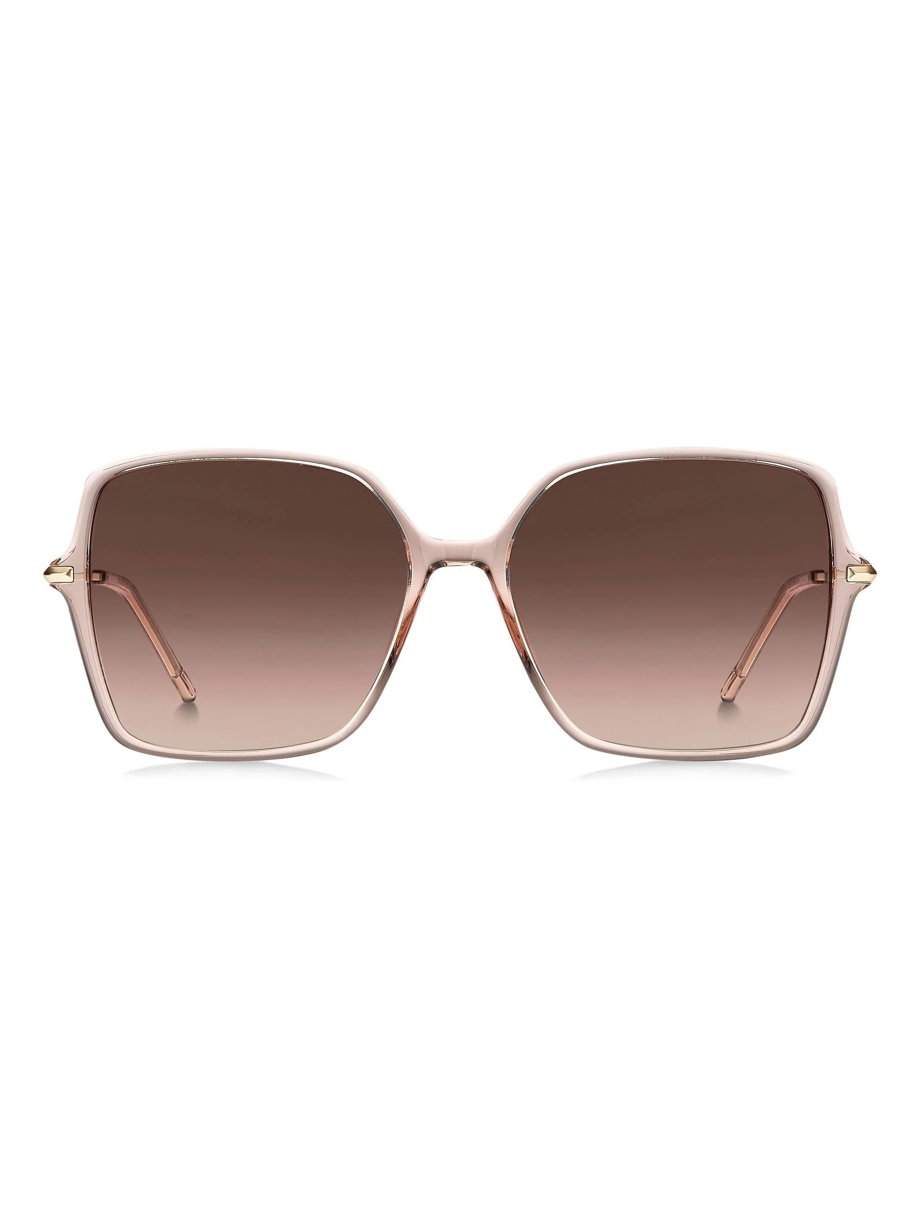 BOSS - Oversized vierkante nude zonnebril