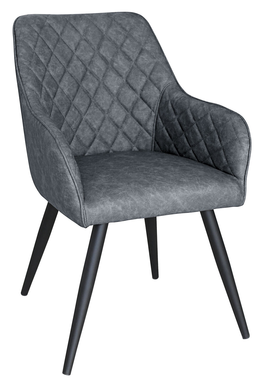 Stuhl Leona Vintage Anthrazit Vierfußgestell Schwarz