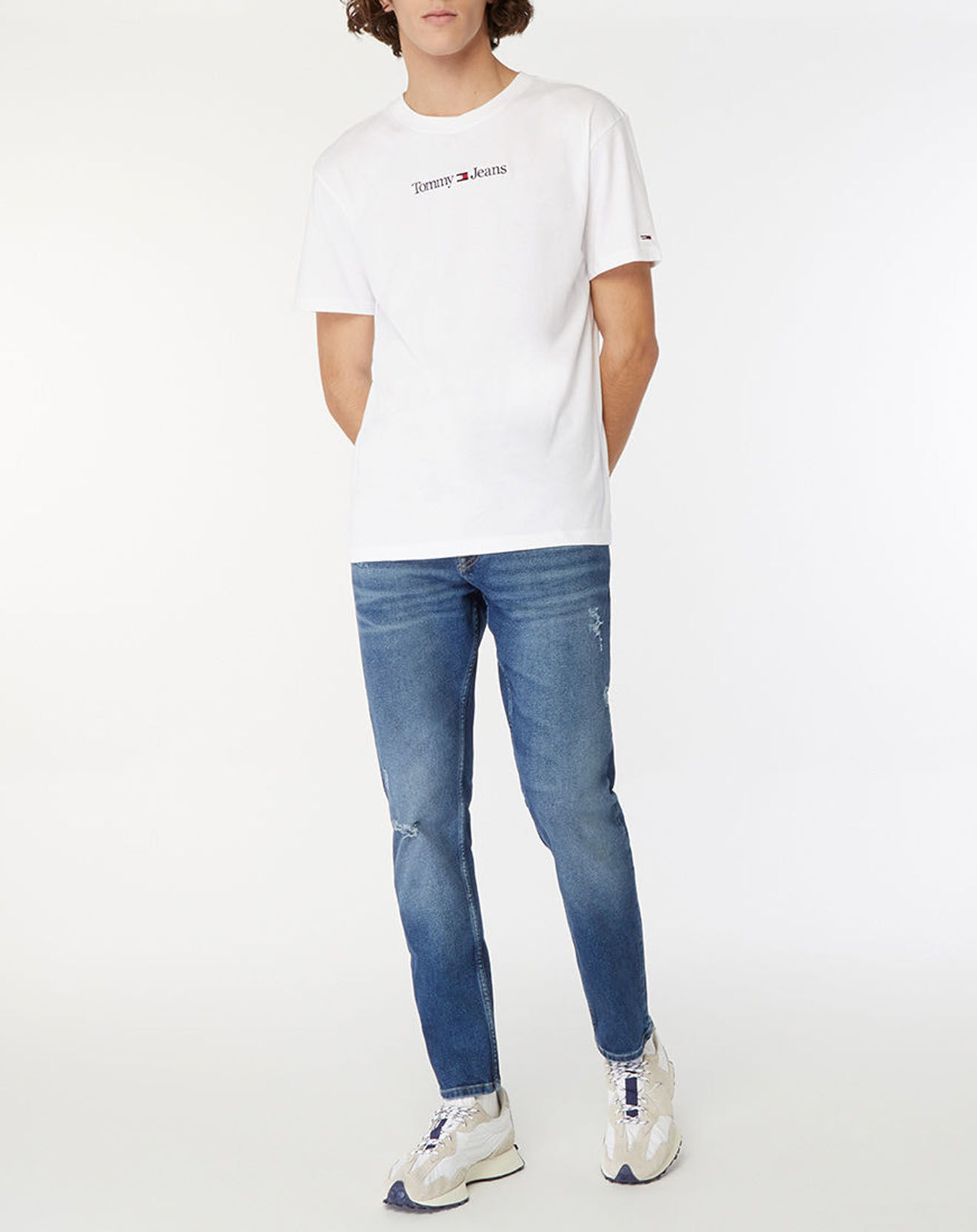 Tommy Jeans T-Shirt Classic Linear logo blanc