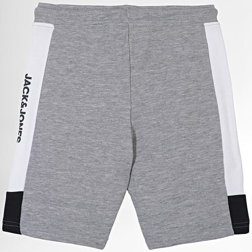 Short Jogging Enfant Logo Blocking Gris Chiné