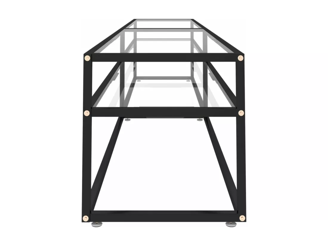 Meuble TV transparent 220x40x40,5 cm verre trempé