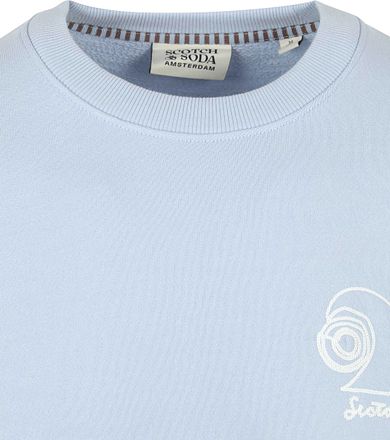 Scotch and Soda Sweater Embroidered Lichtblauw 180077-420 kopen