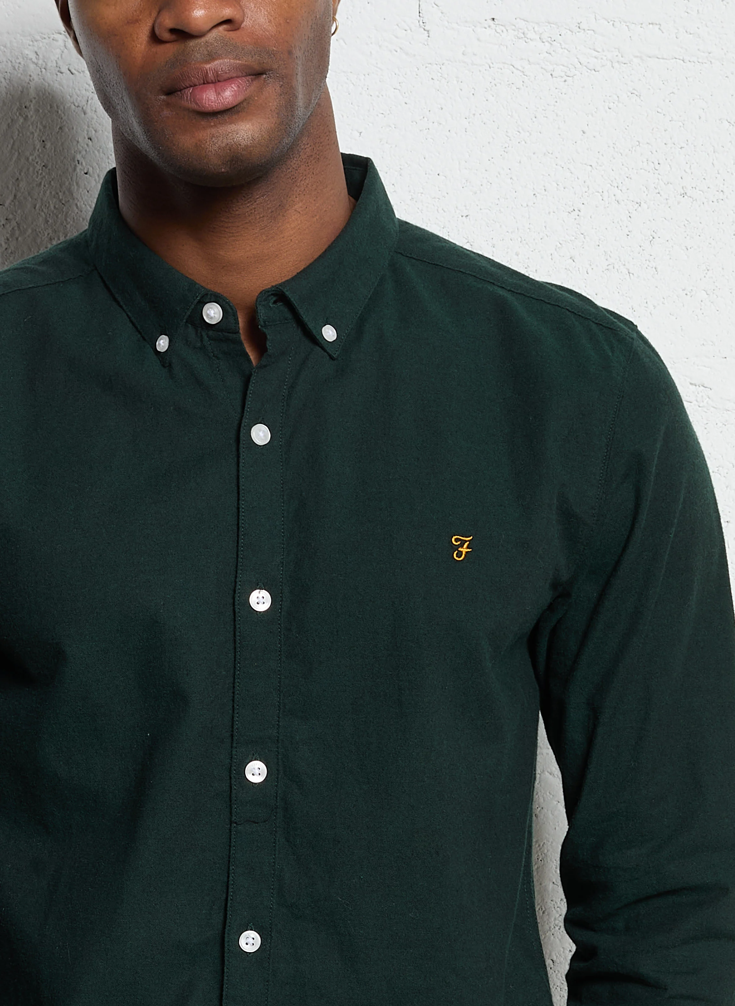 STEEN - Chemise col américain slim-fit en coton biologique | Bleu