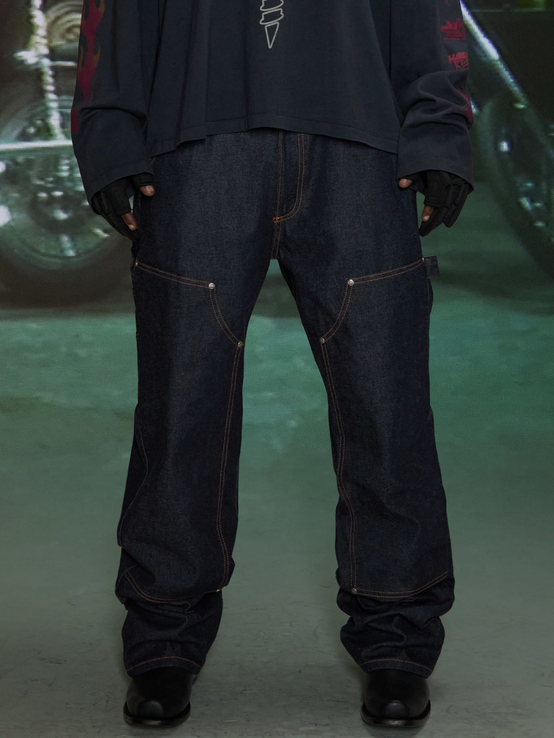 Calça jeans HARDSTONE Raw Denim Carpenter