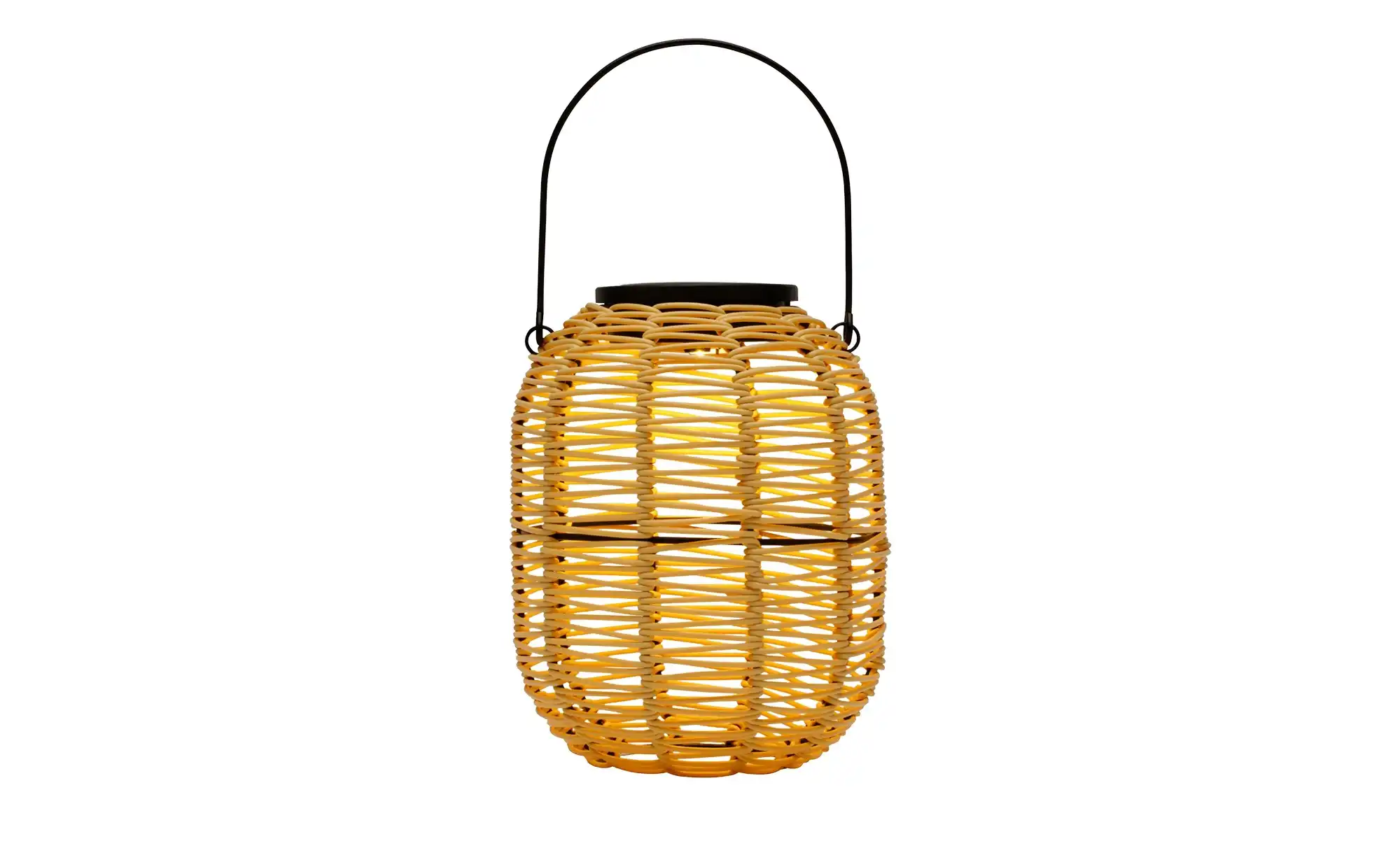 Solar-Tischleuchte, Laterne´ Rattan beige
