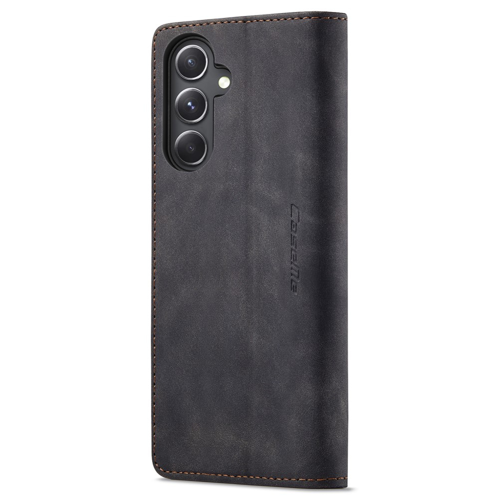 Samsung Galaxy S23 FE Leder Tasche Flip Wallet Etui mit Kartenfächern - Schwarz