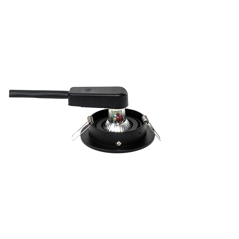 Set van 6 Moderne inbouwspot zwart kantelbaar - Club