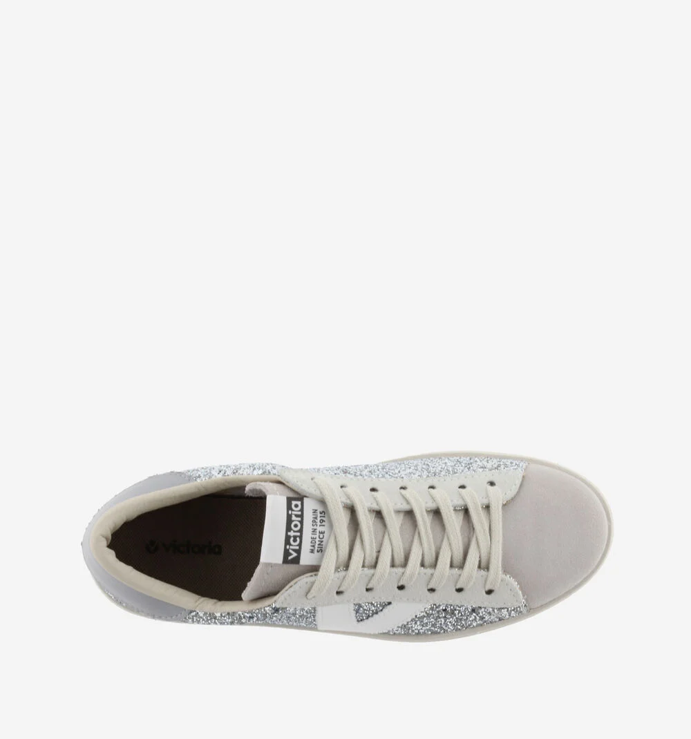 BERLÍN GLITTER Baskets glitter pour femme PLATA