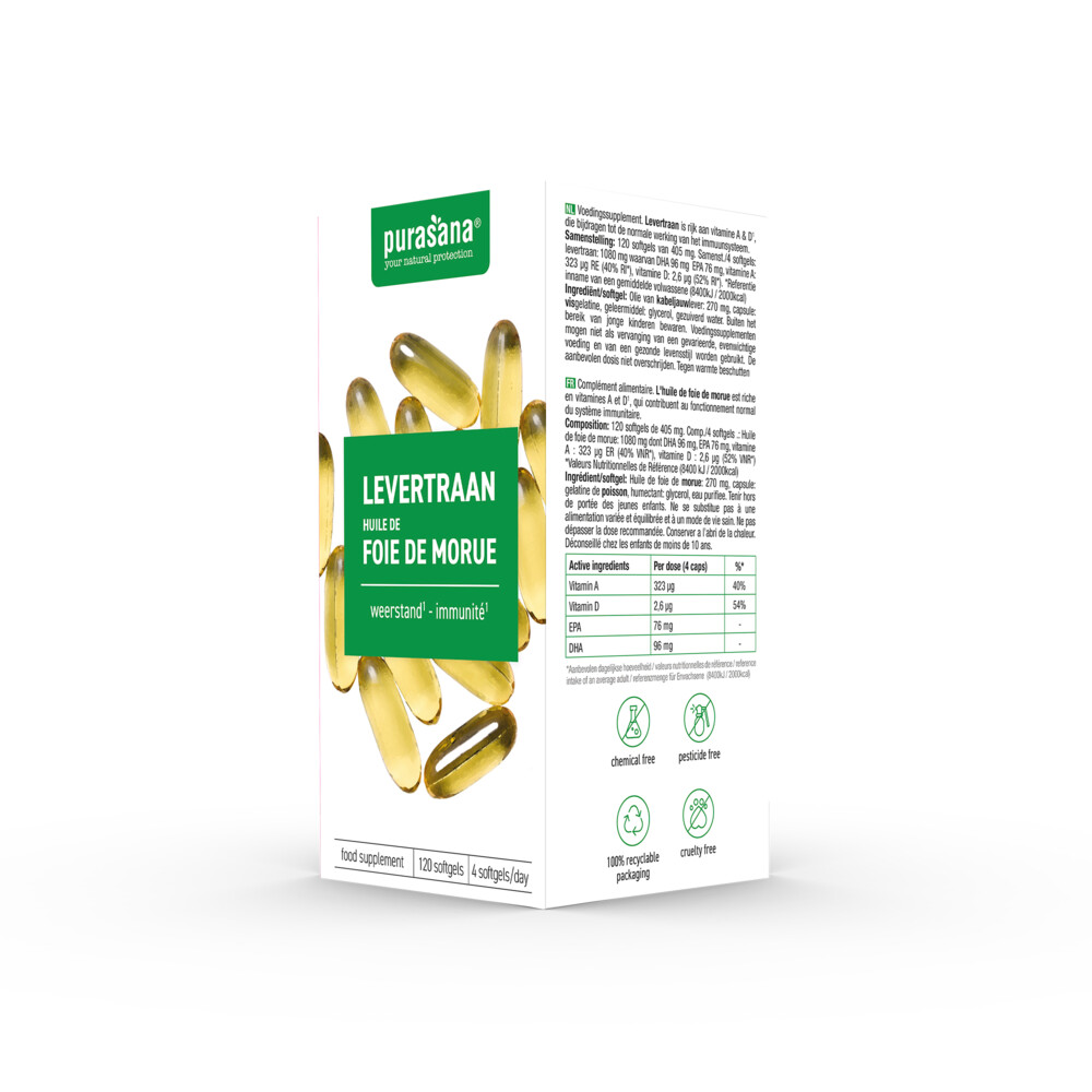 Purasana Single Extracts Oils Levertraan Softgels120 capsules