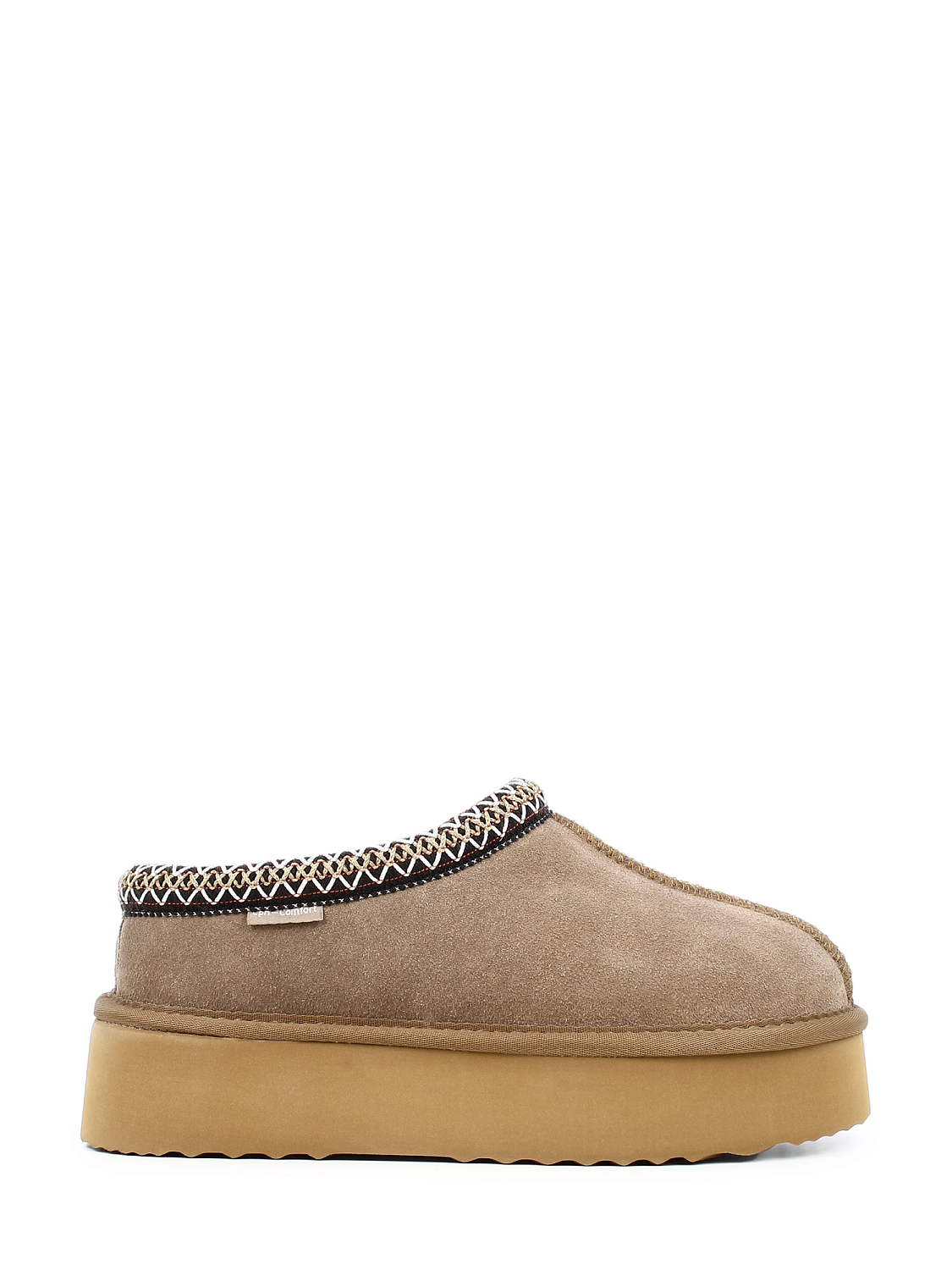 CPH Comfort Chestnut Platform Suede Wool Slippers