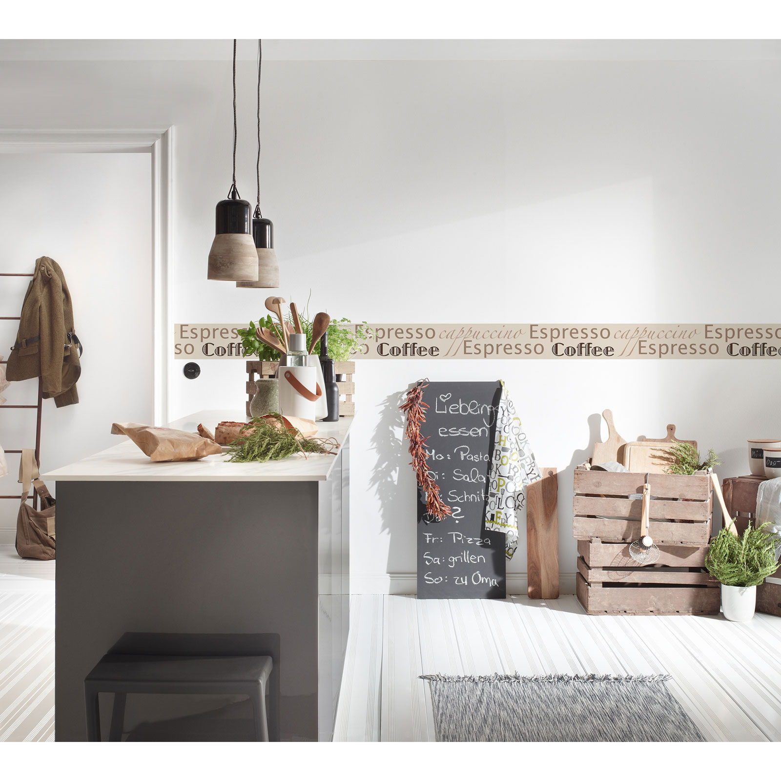 Vinyl-Borte Espresso - beige-braun - 13 cm