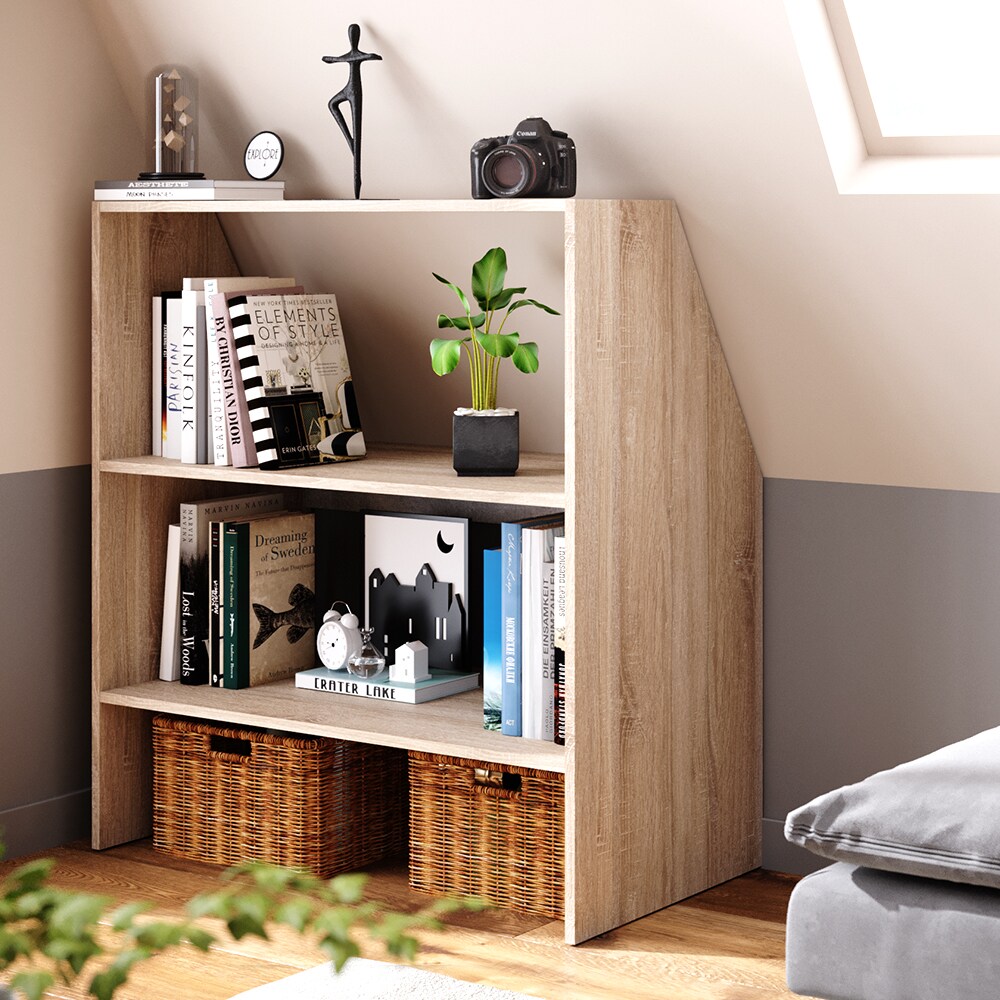 VICCO Dachschrägenregal Bücherregal Wandregal Standregal Regal Dachschräge Sonoma Eiche