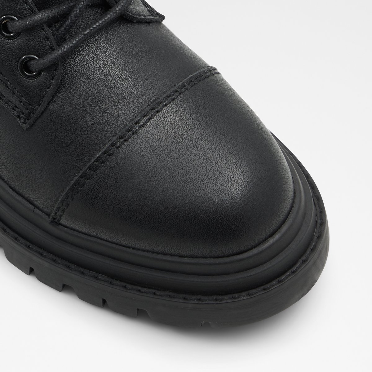 Bigmark Black Leather Smooth Women Combat boots