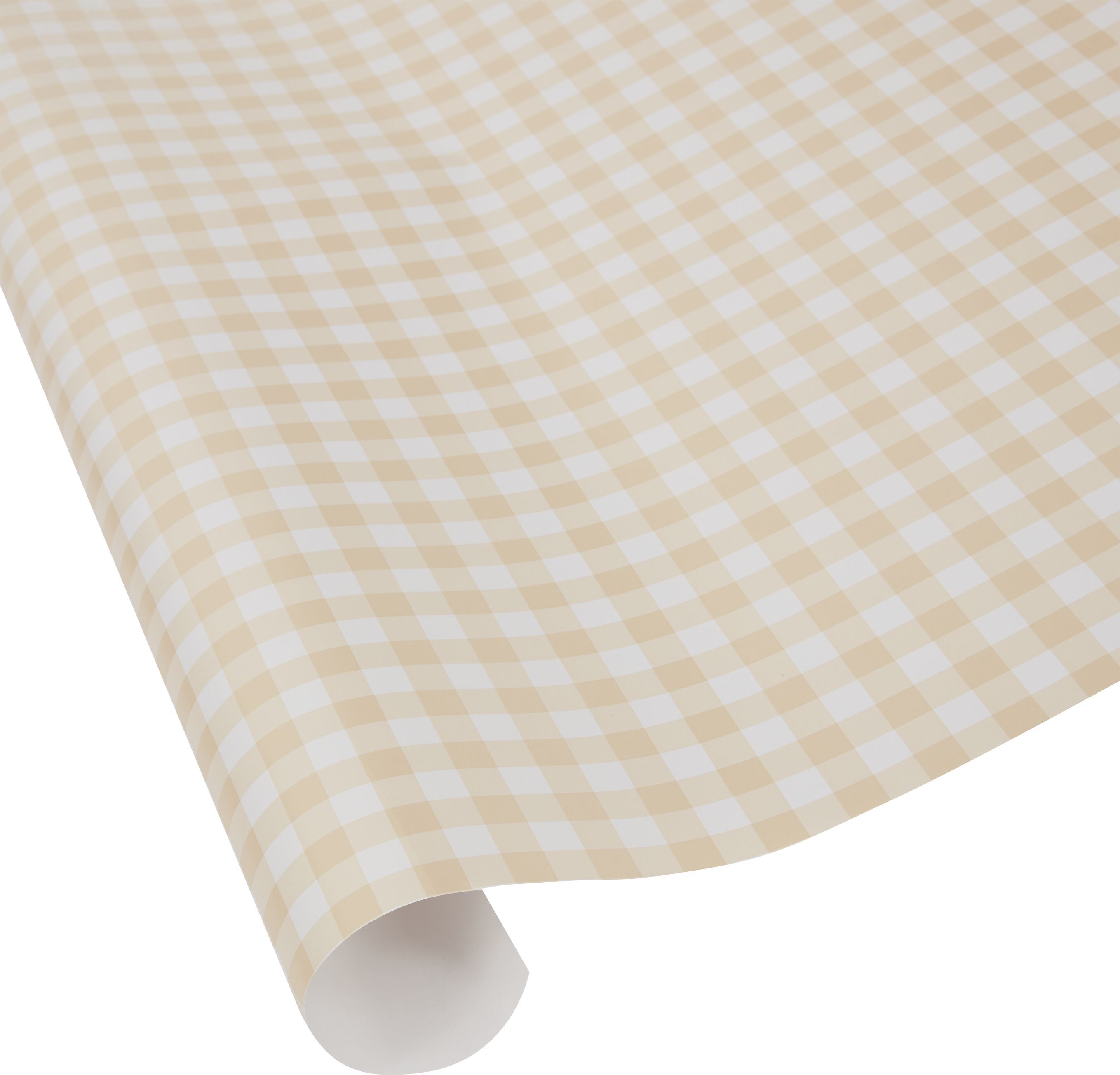 VICHY BEIGE Geschenkpapier - Beige, Weiss / B: 70.0 cm x L: 300 cm