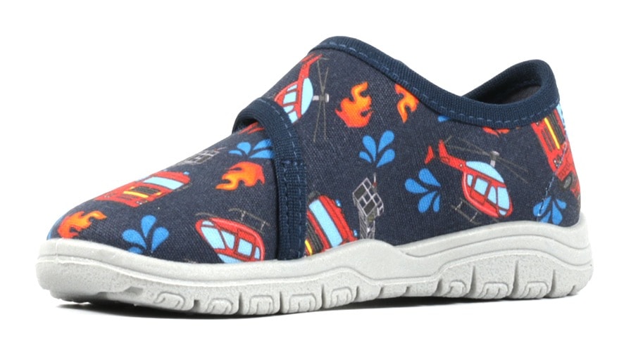 Richter Hausschuh »WMS: mittel«  Klettschuh, Kindergarten Schuh mit coolen Feuerwehr-Motiven