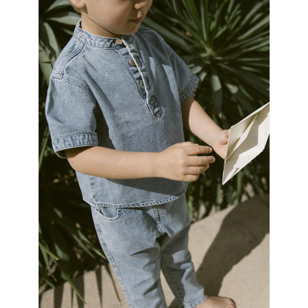 Køb Lil'Atelier Medium Blue Denim Fundo Loose Denim Skjorte