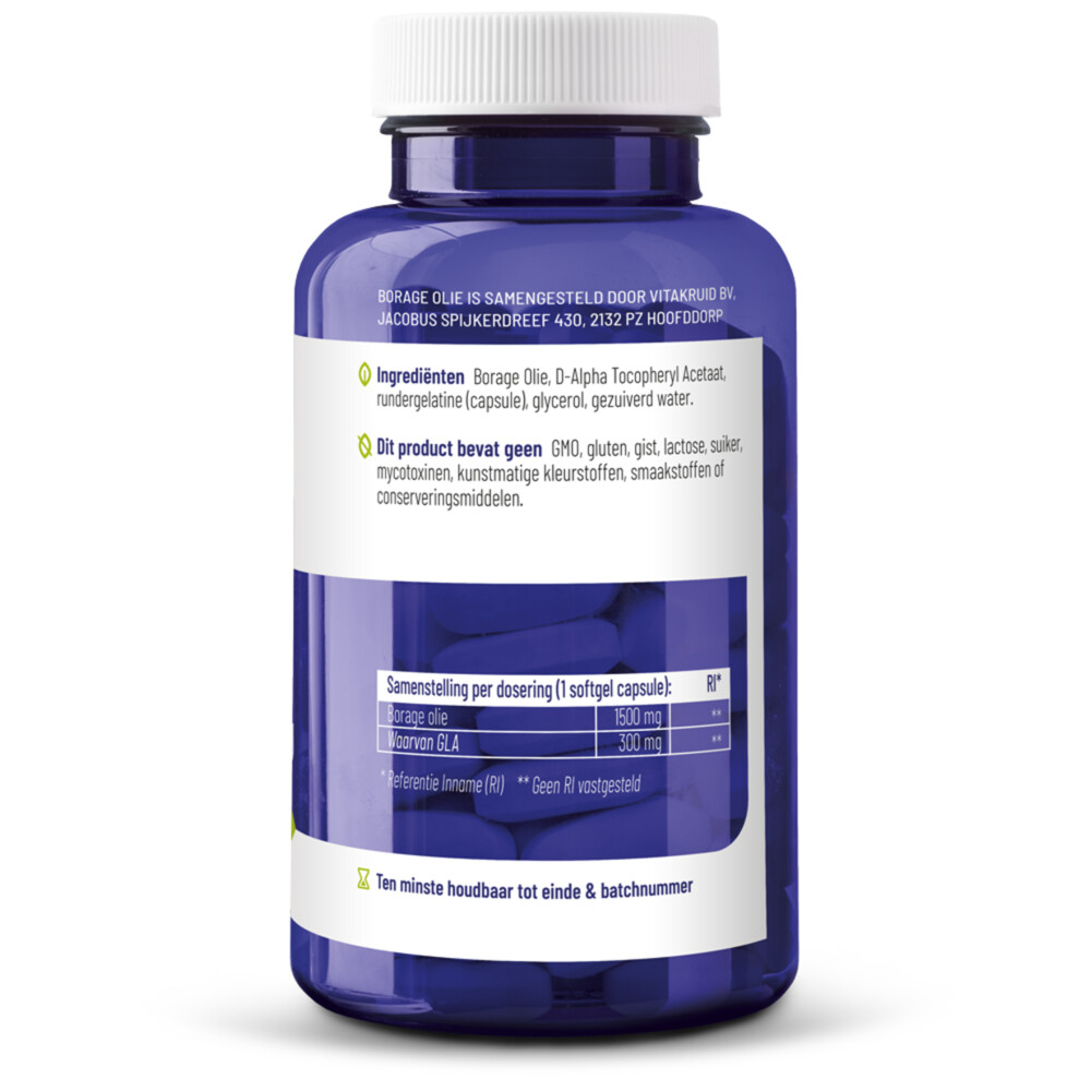 2x Vitakruid Borage Olie 60 softgels
